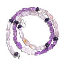 Natural Crystal Iolite Amethyst Gemstone Mix Shape Beads Necklace 17&quot; UB-5681 - £8.72 GBP