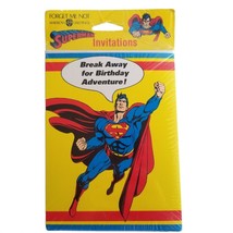Vintage Superman Birthday Invitations 1992 American Greetings Cards DC Comics - £11.76 GBP