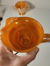 Fire King Sugar & Creamer Set Peach Luster Laurel Leaf VTG image 3