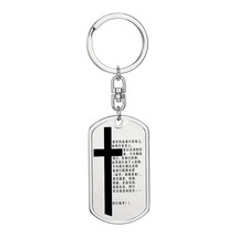 Lord&#39;s Prayer Chinese Bible  Keychain Stainless Steel or 18k Gold Dog Tag - £29.98 GBP+