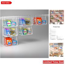 Rust-Resistant 3-Pack Laundry Organizers with 360° Hooks - White Metal B... - $70.24