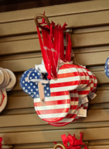 Disney Parks Mickey Mouse Icon USA Flag Disc Ornament NEW - £22.34 GBP