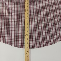 Saddlebred Button-Down Collar Men's Red & White Plaid Shirt Size Medium image 14