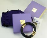 80s ELIZABETH TAYLOR Black Gold Zebra Bangle Bracelet; Original Packagin... - $108.95