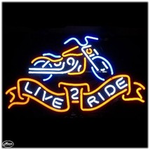 Live To Ride Motorcycle Bike Beer Neon Light Sign 17&quot; x 13&quot; - £401.33 GBP