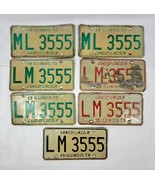 1973 1974 1978 Illinois License Plate Sets ML 3555 &amp; LM 3555 Seven Plates - $49.50