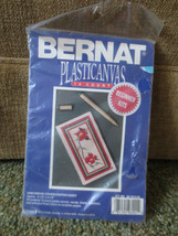 BERNAT Plastic Canvas CHECKBOOK COVER or PAPER CADDY Needlepoint SEALED Kit - $8.00