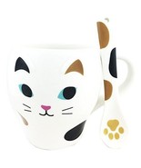 Feline White Kitty Cat Ceramic Mug Coffee Cup With Spoon Home &amp; Kitchen ... - £29.89 GBP