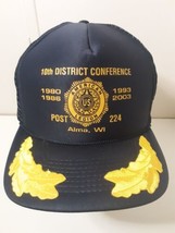 Vintage American Legion Alma Wisconsin 10th District Conference Snapback Cap Hat - £11.82 GBP