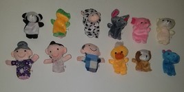 12 Animal Finger Puppet Lot Small 2.5&quot;-3&quot; Farm Farmer Duck Dog Cow Zoo H... - $12.58