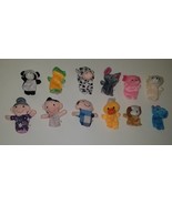 12 Animal Finger Puppet Lot Small 2.5&quot;-3&quot; Farm Farmer Duck Dog Cow Zoo H... - £9.96 GBP