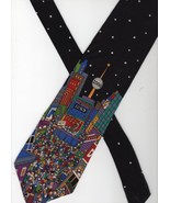 VICKY DAVIS Necktie Millennium TIMES SQUARE silk New Years Eve Y2K - £19.54 GBP