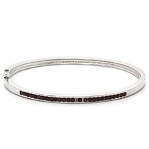 LO851 - Imitation Rhodium Brass Bangle with Top Grade Crystal  in Amethyst - $512.41 MXN