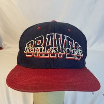 VTG Atlanta Braves Hat Cap SnapBack Blue MLB Baseball Mens 90s Fresh Caps Rare - £18.64 GBP