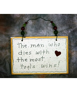 Wall Decor Sign - Man with the Most Tools - £9.58 GBP