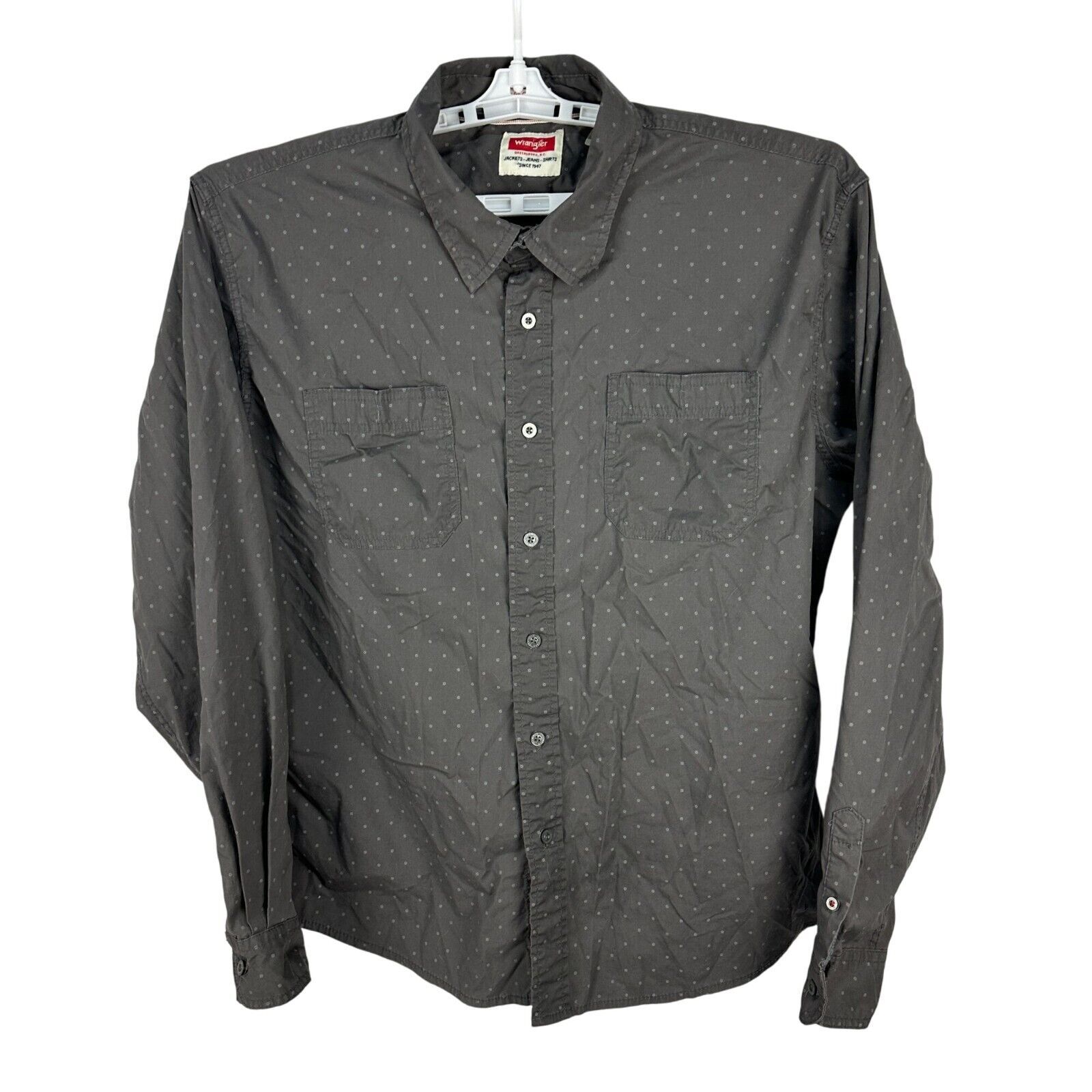 Wrangler Mens Size XL Flex For Comfort Gray Long-Sleeve Button-Up Shirt - $18.50