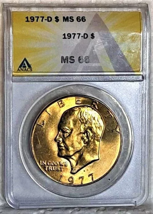 1977d MS-66 Toned Eisenhower Dollar- Beautiful Metallic Copper Toned - $177.01 CAD