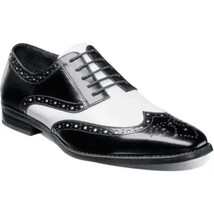 25092-111 Stacy Adams Tinsley Wingtip Oxford Men's Shoes Black White Lace Up image 10
