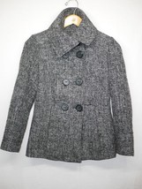 Nikell Gray Sparkly Wool Double Breasted Pea Swing Coat Bogota Columbia - £78.44 GBP