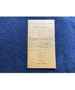 1937 &quot;What to See?&quot; In Washington - Concise Travel Guide to the National... - $27.75 CAD