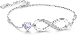 Mother&#39;s Day Gifts for Mom Her Wife, Infinity Love Heart Symbol Charm Bracelet f - £52.27 GBP