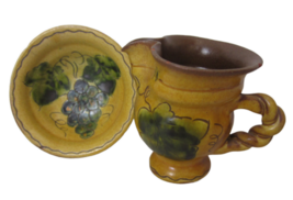 Vintage Made in Liechtenstein souvenir miniature bowl pitcher terracotta... - £13.31 GBP