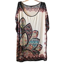 Milano Womens Sleeveless Tunic 2X Floral Lightweight Colorful Spring Fas... - £15.84 GBP