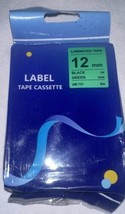 Tape Cassette Laminated 12mm Black On Green Tape UB-731  12MM New - £7.78 GBP