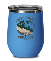 Keep Calm and Chill Out, blue Wineglass. Model 60072  - £21.34 GBP