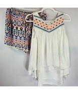 Takara Womens White Aztec Print Tank Top Blouse Size Large With Shorts C... - £17.00 GBP