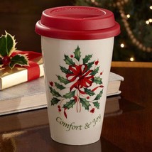 Holiday Holly Berry   Lenox Porcelain Travel Mug Cup - £47.16 GBP