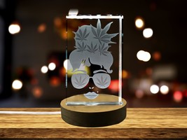 LED Base included | Woman with Cannabis Leaves in her Hair 3D Engraved Crystal - £31.96 GBP+