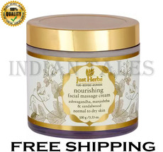  Just Herbs Ayurvedic Herbal Nourishing Facial Massage Cream for Dry Skin 100g  - £23.37 GBP
