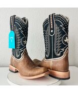 Lane Rodeo Houston Mens Cowboy Boots Brown Navy Square Toe 12.5" Size 10.5 - $292.05