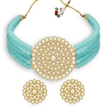 Indien Traditionnel Bollywood Style Plaqué Or Perle Ras Du Cou Ensemble Collier - £15.13 GBP