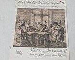 Masters of the Guitar II From 16th &amp; 17th Century Edited by Klambt German - $14.98
