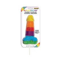 Sweet &amp; Sour Jumbo Rainbow Gummy Cock Pop - $13.60