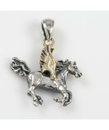 Pegasus Mythological Winged Horse Two Tone Bronze &amp; Sterling Silver Char... - €55,38 EUR