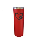 Heart With Football Sport Theme Red 20oz Skinny Tumbler LA5100 - $28.07 CAD