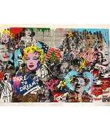 Yuvi Dare to Dream Mixed Media with Acrylic  Pop Art, Celebrity, Cambell... - $1,485.00