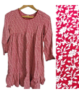 April Cornell Girls Dress 11 12 Red Floral Romantic Cottagecore Party Ea... - $1,576.61 MXN