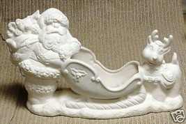 XL Santa Sleigh Reindeer Ceramic Mold Kimple 2576 Christmas MINT 14x8 - £114.74 GBP