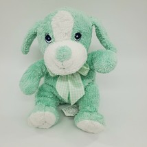 9&quot; Fiesta Puppy Dog Baby Rattle Lovey Plush Stuffed Security Toy Mint Green  B89 - £7.89 GBP