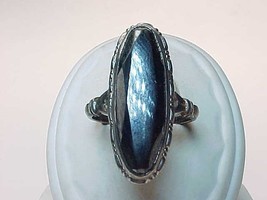 Vintage Genuine HEMATITE RING in Sterling Silver - Size 6 1/2 - £48.07 GBP