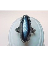 Vintage Genuine HEMATITE RING in Sterling Silver - Size 6 1/2 - £47.40 GBP