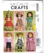 McCall&#39;s 5554 18 inch Doll Wardrobe w Accessories Dresses Gown Pants mor... - $6.00