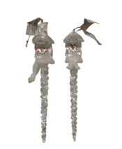 Seasons of Cannon Falls  Mr and Mrs Ice Fellas Hats Icicle Christmas Ornaments 2 - £13.94 GBP