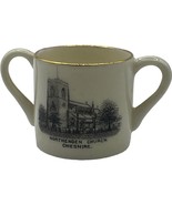 Florentine China Double Handle Mug Northenden Church Cheshire Gold Rim E... - $12.89 CAD