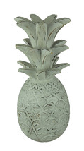 Scratch &amp; Dent Rustic White Carved Wood Tropical Pineapple Decor Statue - £31.57 GBP