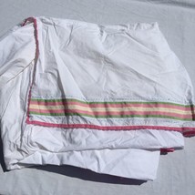 Pottery Barn Kids Twin Sized Bed Skirt Ribbon Crochet White Pink Yellow ... - $14.85